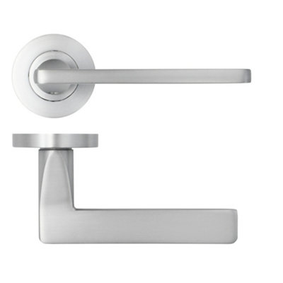 AFIT EuroTec Fire Door Handle on Rose - Satin Chrome
