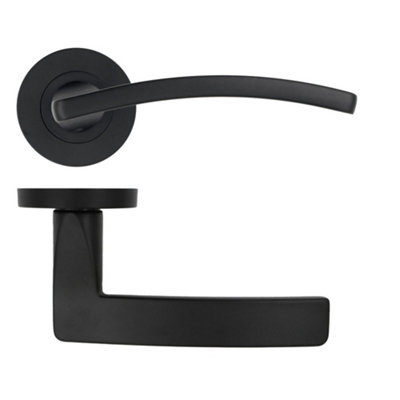 AFIT EuroTec-Plus Fire Door Handle on Rose - Black - FD30/60