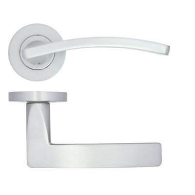 AFIT EuroTec-Plus Fire Door Handle on Rose - Satin Chrome - FD30/60