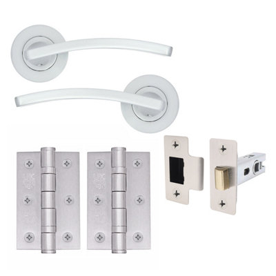 AFIT EuroTec-Plus Satin Chrome Lever on Rose Door Handle Pack - Latch