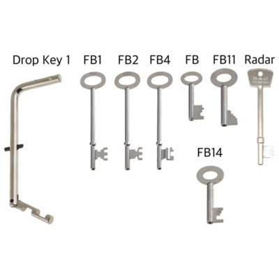 AFIT FB Fire Brigade Master Key Set + 1 RADAR Disabled Toilet Key