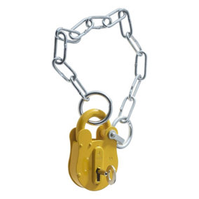AFIT FB14 Yellow Padlock With Chain - Supplied With 1 Key