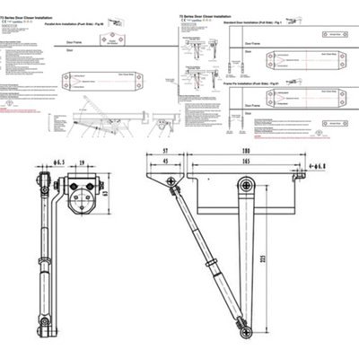 Gate Closer EAI Door Closer Overhead Suit Fire Doors Universal Dual Handed Push Or Pull Side - Power Size 3 - Pol Chrome Gate Spring