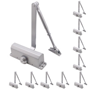 AFIT Fire Door Closer Universal Reversible Push or Pull Side Power Size 3 - Trade Pack 10 - Silver