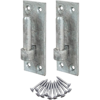 AFIT Galvanised Gate Hinge Pin On Rectangular Plate Bracket 200 x 75mm 19mm Diameter Pin - INCLUDING FIXINGS