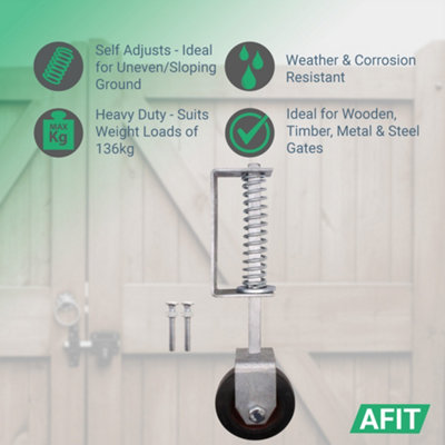 AFIT Gate Wheel - Severe Duty Spring Loaded Gate Support Wheel ...