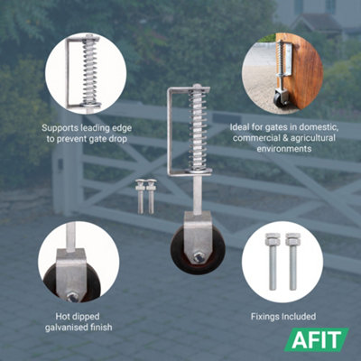 AFIT Gate Wheel - Severe Duty Spring Loaded Gate Support Wheel ...