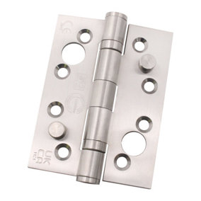 AFIT Grade 13 Satin Stainless Steel Fire Door Security Pin Hinges - 4" 102 x 76 x 3mm Square Pair