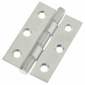 AFIT Grade 7 Satin Stainless Steel Washered Hinges - 76 x 50.8 x 2mm Square Pair