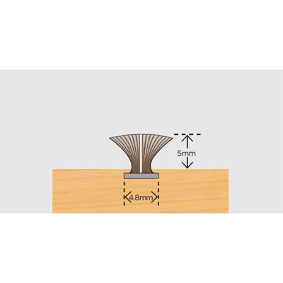 AFIT Grey Sash Window Slide Pile 5mm Brush With Fin - 100m Roll