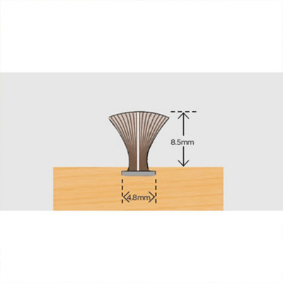 AFIT Grey Sash Window Slide Pile 8.5mm Brush With Fin - 100m Roll