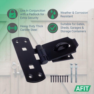 AFIT Hasp and Staple Lockable Heavy Duty 150mm 6inch Vertical Pattern ...