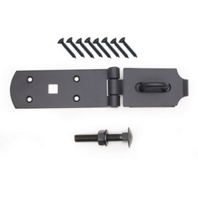 AFIT Heavy Duty Secure Bolt On Hasp & Staple 10 inch - Black