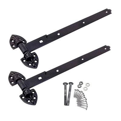 AFIT Heavy Reversible Gate Hinges, Heavy Duty 400mm / 16 Inch Black Garage, Door, Gate Hinges - 1 Pair with Fixings Price Comparisons | Compare The Build