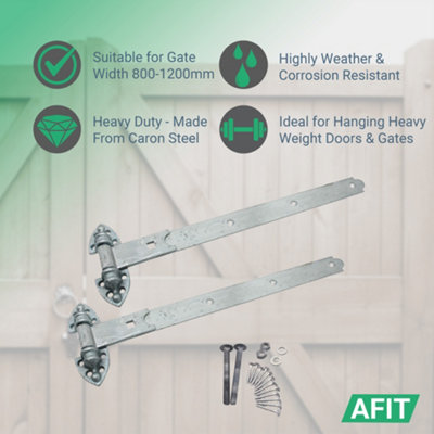 thumbnail image 2 of Heavy Duty 18ft Double Gate Tee Hinge Kit – Galvanised Steel With Full Fixings 2 of 6