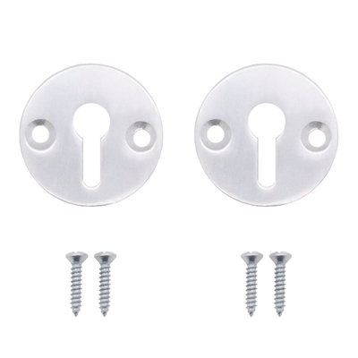 AFIT Keyhole Escutcheon - 32mm - Satin Aluminium - Pack of 2