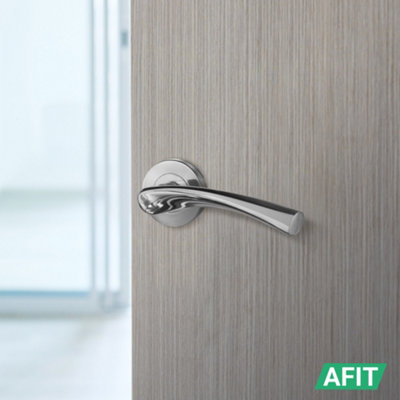 AFIT Latch Pack Door Handles Twist Lever Polished Chrome With 64mm Tubular Latch - Novi Range