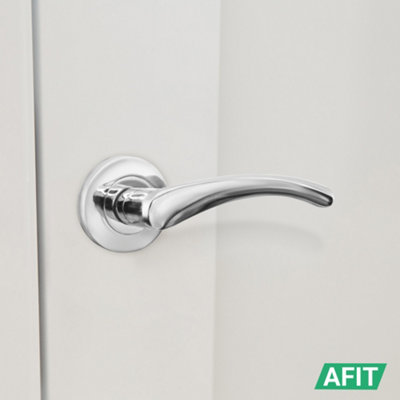 AFIT Latch Pack Door Handles Twist Lever Polished Chrome With 64mm Tubular Latch - Novi Range