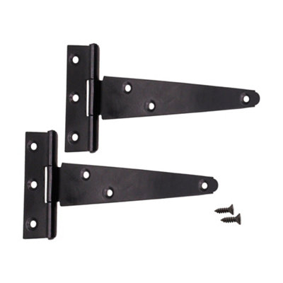 AFIT Light Tee Door and Gate Hinge - 100mm / 4 inch - Black - including all fixing screws