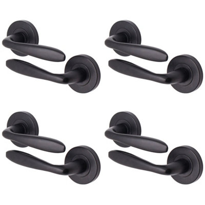 AFIT Matt Black Internal Door Handles - 4 Pairs - Santeau Range