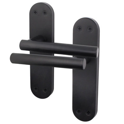 AFIT Matt Black Internal Door Handles - Lever Latch - Olvera Backplate