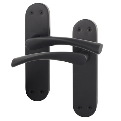 AFIT Matt Black Internal Door Handles - Novi Backplate Range