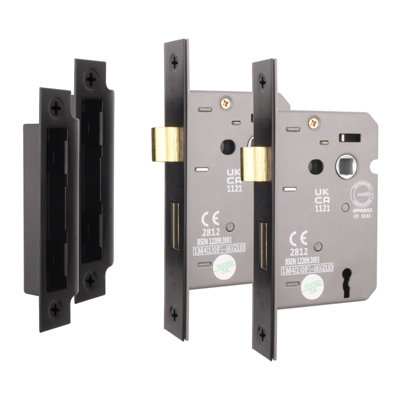 AFIT Matt Black Sashlock - Fire Rated & CE Approved Mortice Door Lock ...