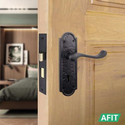 AFIT Matt Black Sashlock - Fire Rated & CE Approved Mortice Door Lock ...