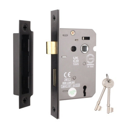 AFIT Matt Black Sashlock - Fire Rated & CE Approved Mortice Door Lock ...
