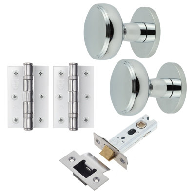 AFIT Medena Mortice Door Knob Latch Kit - 76mm -  Polished Chrome