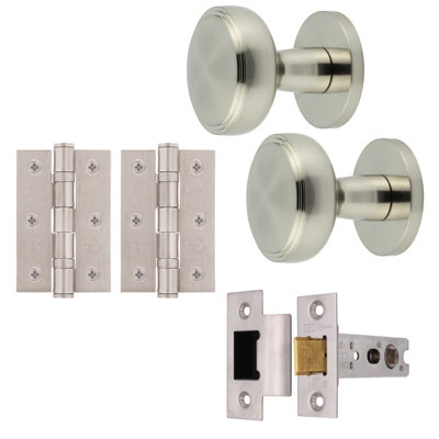 AFIT Medena Mortice Door Knob Latch Kit - 76mm -  Satin Nickel