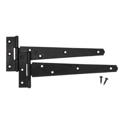 AFIT Medium Tee Door and Gate Hinge - 300mm / 12 inch - Black - including all fixing screws
