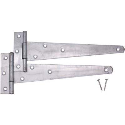 AFIT Medium Tee Door and Gate Hinge - 300mm / 12 inch - Galvanised - including all fixing screws