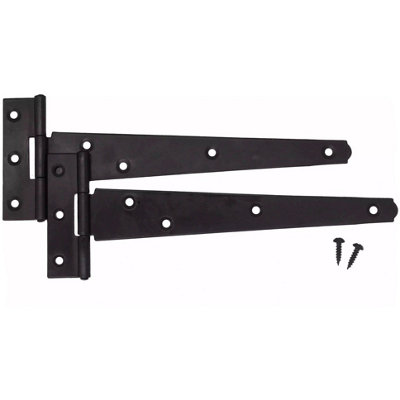 AFIT Medium Tee Door and Gate Hinge - 350mm / 14 inch - Black - including all fixing screws