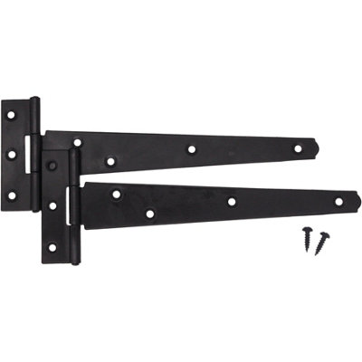 AFIT Medium Tee Door and Gate Hinge - 400mm / 16 inch - Black - including all fixing screws