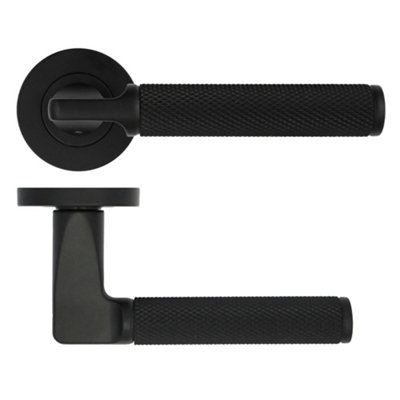AFIT Modus Fire Door Handle on Rose - Black - FD30/60