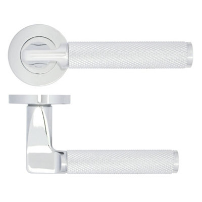 AFIT Modus Fire Door Handle on Rose - Polished Chrome - FD30/60