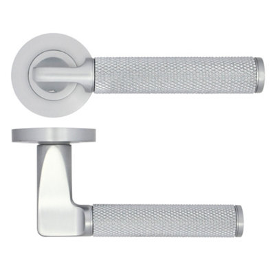 AFIT Modus Fire Door Handle on Rose - Satin Chrome - FD30/60