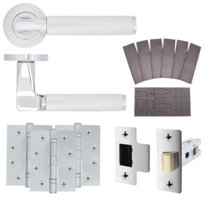 AFIT Modus Polished Chrome Lever on Rose Fire Door Handle Pack - Latch - FD30/60