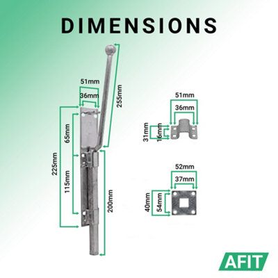 AFIT Monkey Tail Bolt - Heavy Duty 450mm / 18 Inch Galvanised Monkey ...