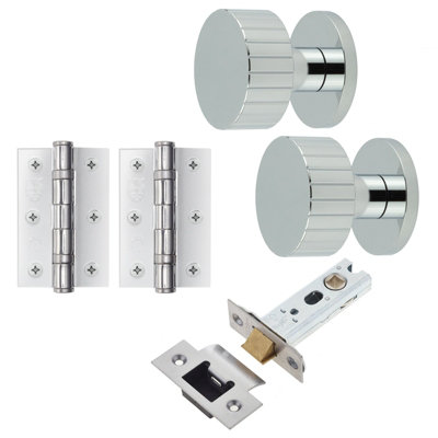 AFIT Notar Mortice Door Knob Latch Kit - 76mm -  Polished Chrome