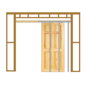 AFIT Pocket Door Kit - 120mm Finished Wall Thickness with Soft Close - 915 x 2032mm Max Door Size - Cut To Size