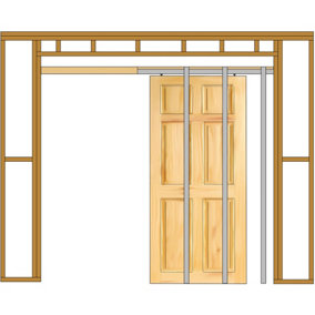 AFIT Pocket Sliding Door Kit - 120mm Finished Wall Thickness - 915 x 2032mm Max Door Size - Cut To Size