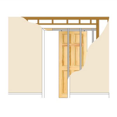 AFIT Pocket Sliding Door Kit - 120mm Finished Wall Thickness WITH SOFT CLOSE - 915 x 2032mm Max Door Size - Cut To Size