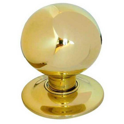 AFIT Polished Brass Ball Centre Door Knob 75mm