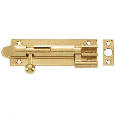 AFIT Polished Brass Bell Pattern Necked Barrel Bolt 75 x 32mm | DIY at B&Q