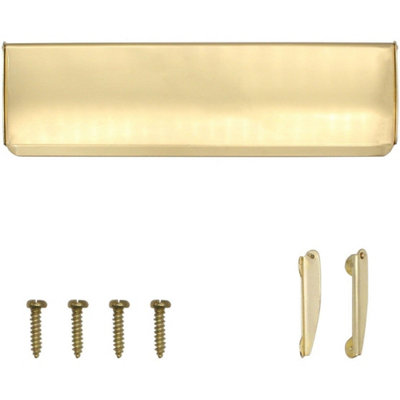 AFIT Polished Brass Curved Interior Inner Letter Box Tidy Flap 355 x 127mm Price Comparisons | Compare The Build