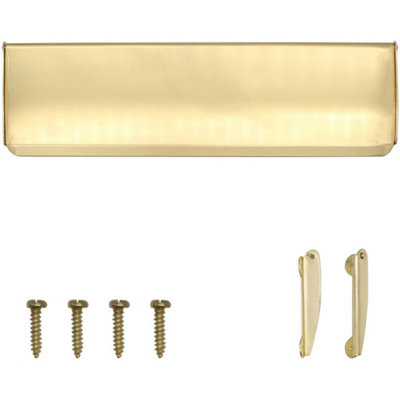 AFIT Polished Brass Curved Interior Inner Letter Box Tidy Flap 355 x 127mm