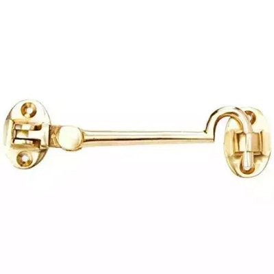 AFIT Polished Brass Heavy Duty Silent Cabin Hook And Eye 200mm
