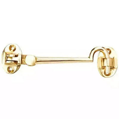 AFIT Polished Brass Heavy Duty Silent Cabin Hook And Eye 300mm